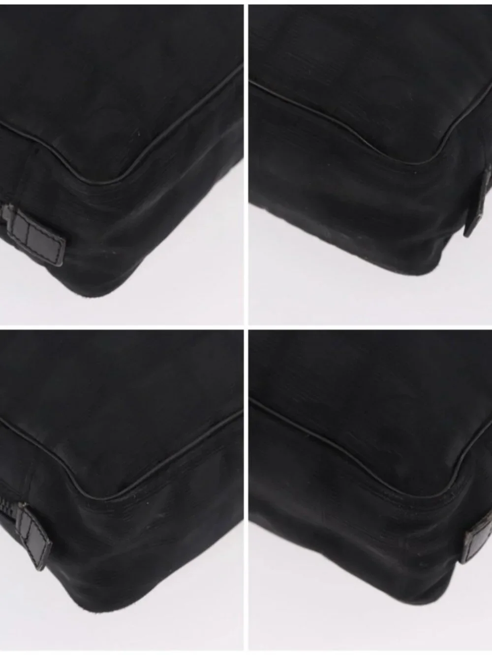 CHANEL New Travel Line Hand Bag Nylon Black CC Auth ka5058